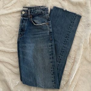 ZARA Straight Leg Mid Rise Jeans